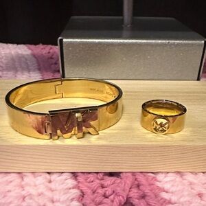 Michael Kors Gold Tone Bracelet and Ring Set